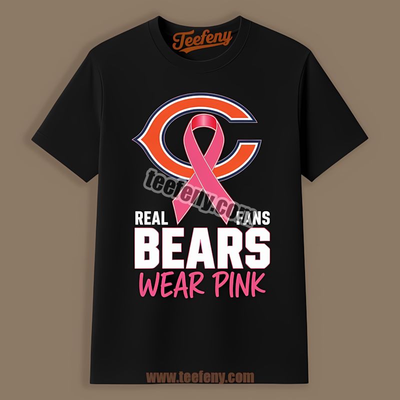 Chicago Bears Real Fans Wear Pink Color Shirt