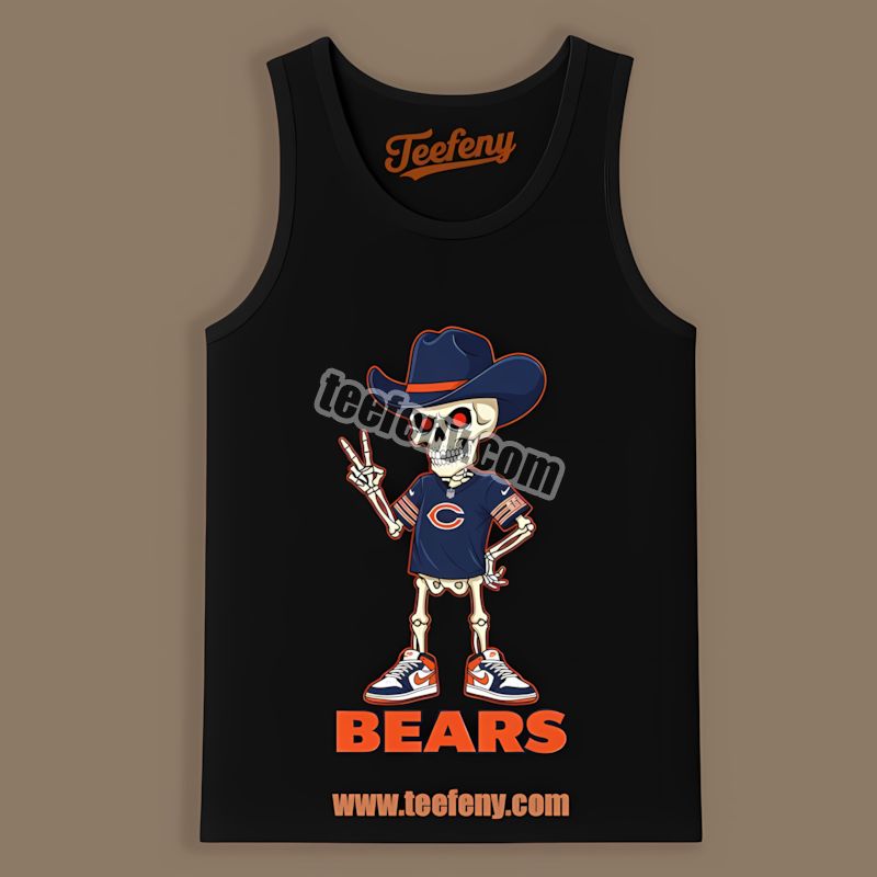 Chicago Bears Skeleton Cowboy Regular Tanktop For Fans Chicago Bears Skeleton Cowboy Regular Tanktop For Fans