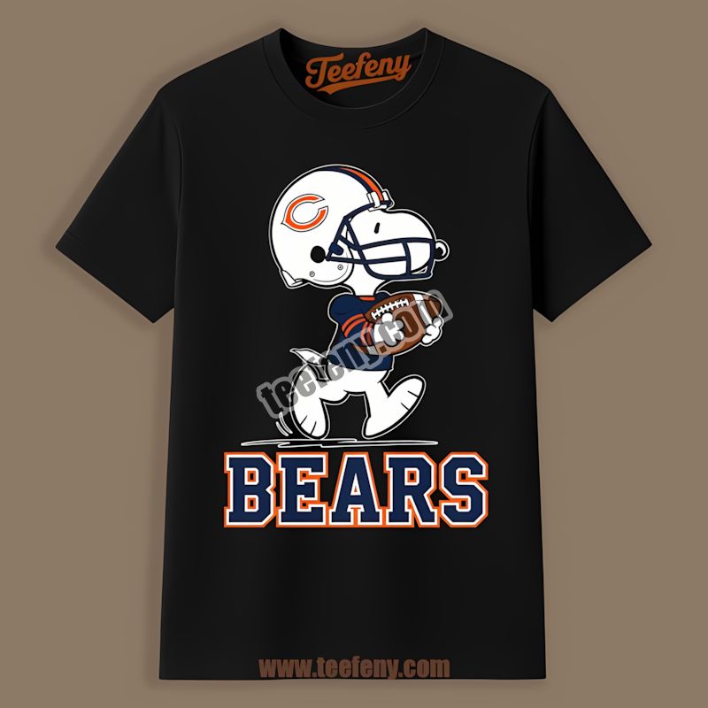 Chicago Bears Snoopy Football Running Vintage Shirt