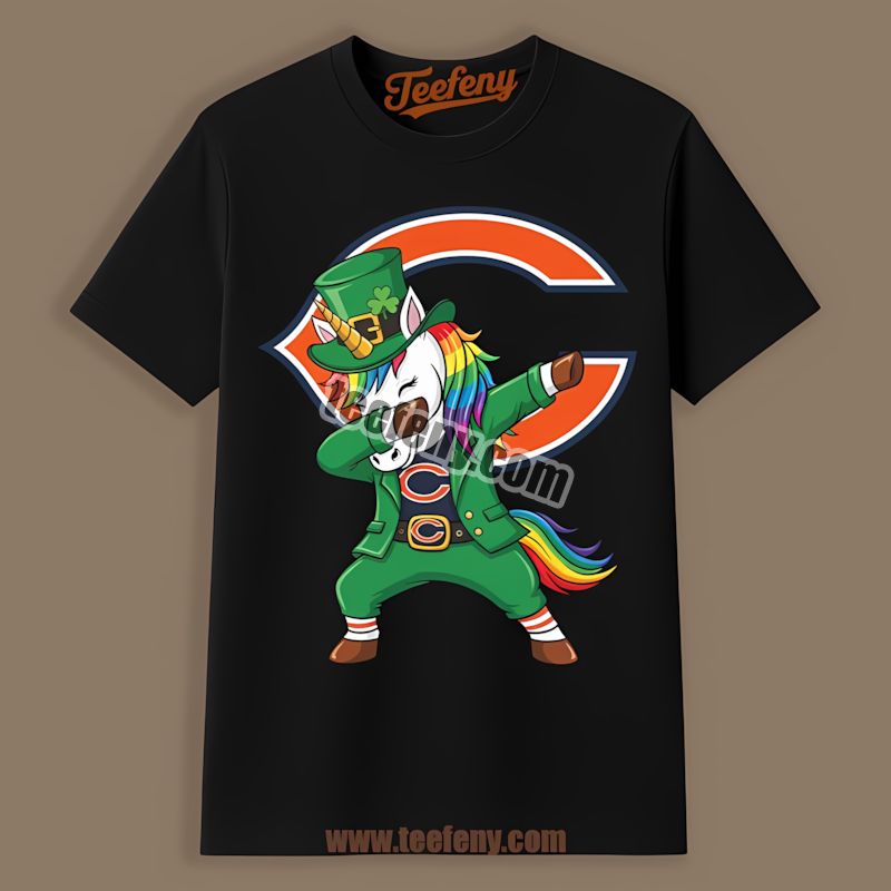 Chicago Bears St Patricks Day Dabbing Unicorn Graphic Shirt