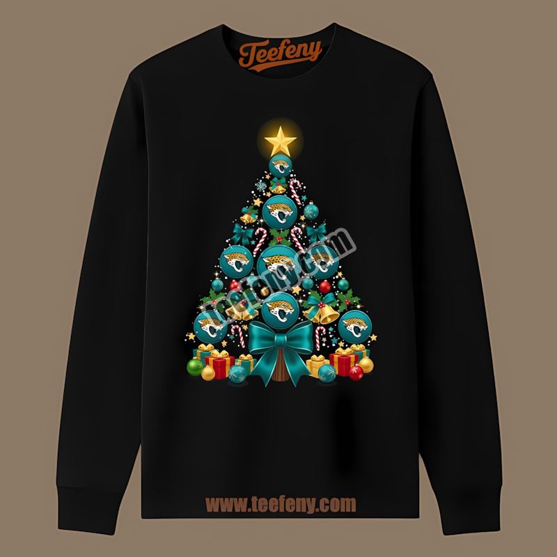 Christmas Tree Logo Jacksonville Jaguars Cotton Long Sleeve Christmas Tree Logo Jacksonville Jaguars Cotton Long Sleeve