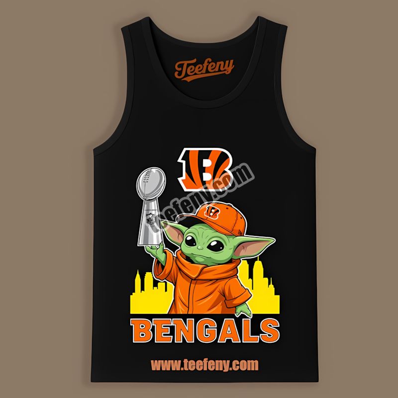 Cincinnati Bengals Baby Yoda Super Bowl Cup Retro Tanktop Cincinnati Bengals Baby Yoda Super Bowl Cup Retro Tanktop