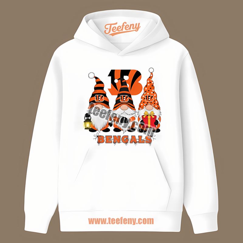 Cincinnati Bengals Christmas Gnomes Color Hoodie Cincinnati Bengals Christmas Gnomes Color Hoodie