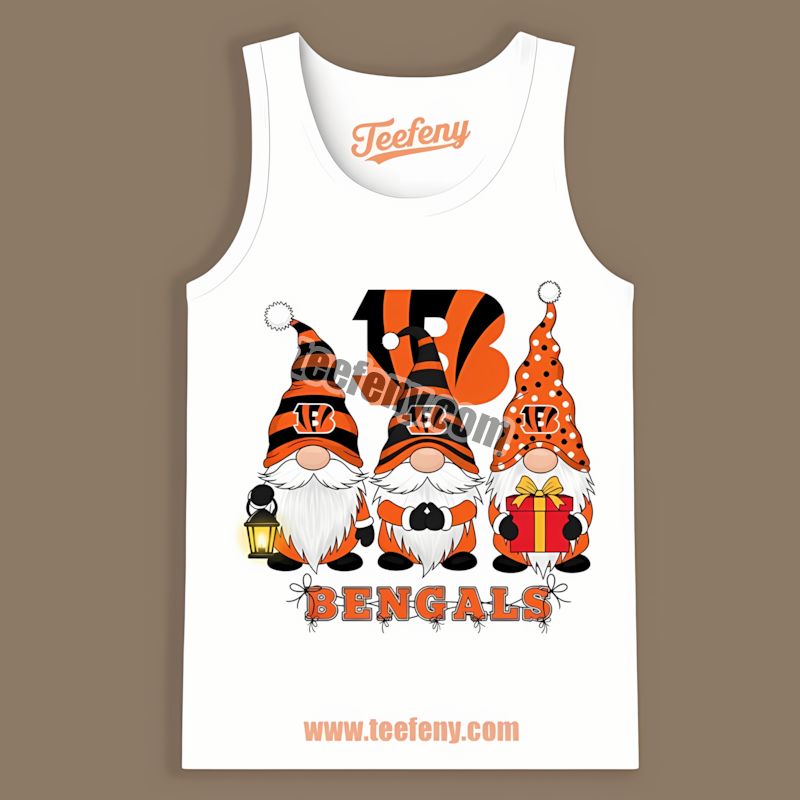 Cincinnati Bengals Christmas Gnomes Color Tanktop Cincinnati Bengals Christmas Gnomes Color Tanktop