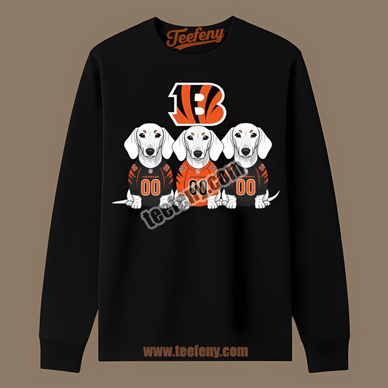 Cincinnati Bengals Dachshund Dogs Trendy Long Sleeve Cincinnati Bengals Dachshund Dogs Trendy Long Sleeve