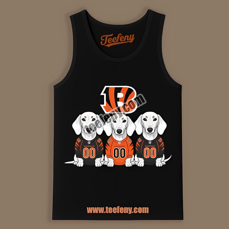 Cincinnati Bengals Dachshund Dogs Trendy Tanktop Cincinnati Bengals Dachshund Dogs Trendy Tanktop
