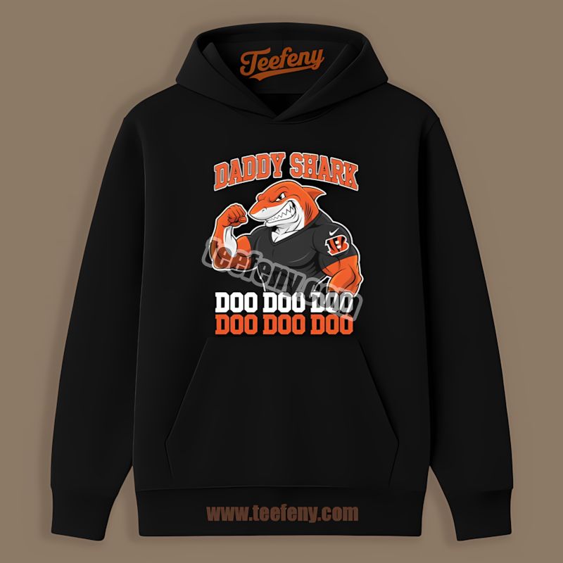 Cincinnati Bengals Daddy Shark Retro Hoodie Cincinnati Bengals Daddy Shark Retro Hoodie