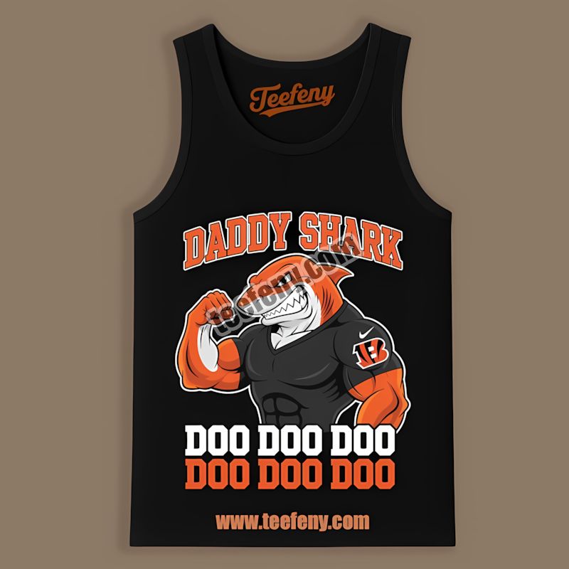Cincinnati Bengals Daddy Shark Retro Tanktop Cincinnati Bengals Daddy Shark Retro Tanktop