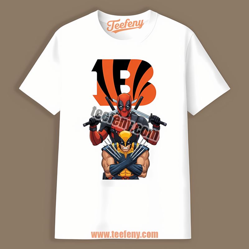 Cincinnati Bengals Deadpool Wolverine Crossover Vintage Shirt