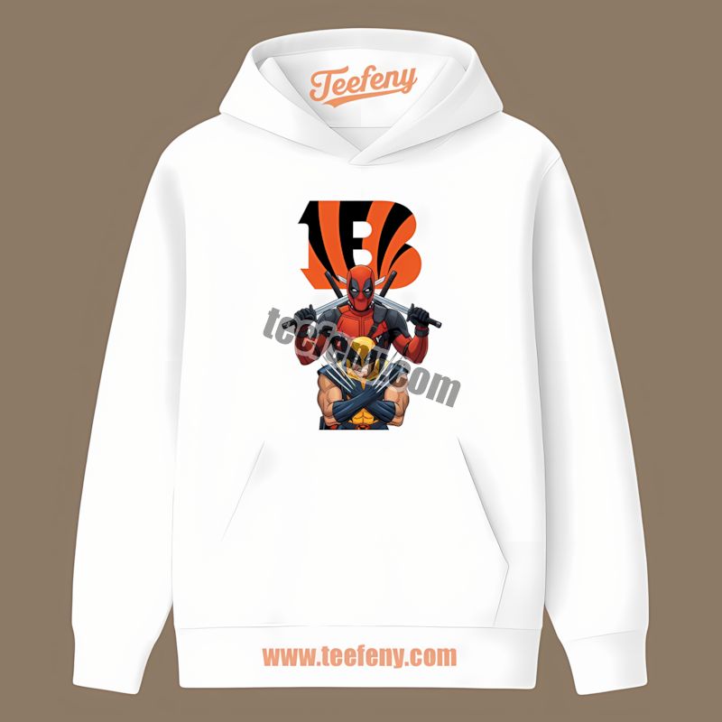Cincinnati Bengals Deadpool Wolverine Crossover Vintage Hoodie Cincinnati Bengals Deadpool Wolverine Crossover Vintage Hoodie