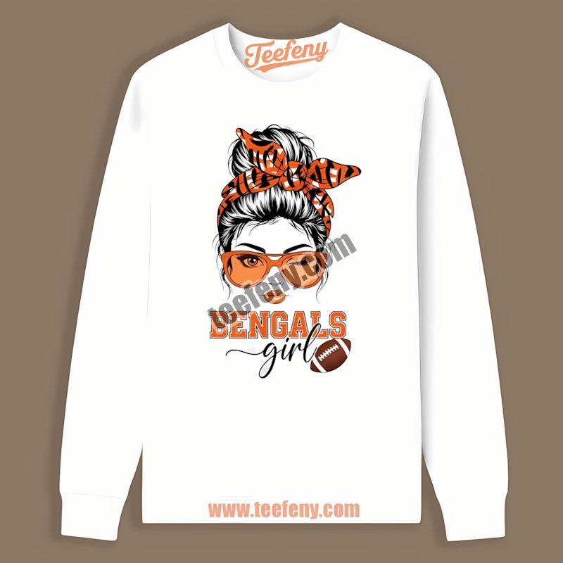 Cincinnati Bengals Girl Fan Long Sleeve For Adults Cincinnati Bengals Girl Fan Long Sleeve For Adults
