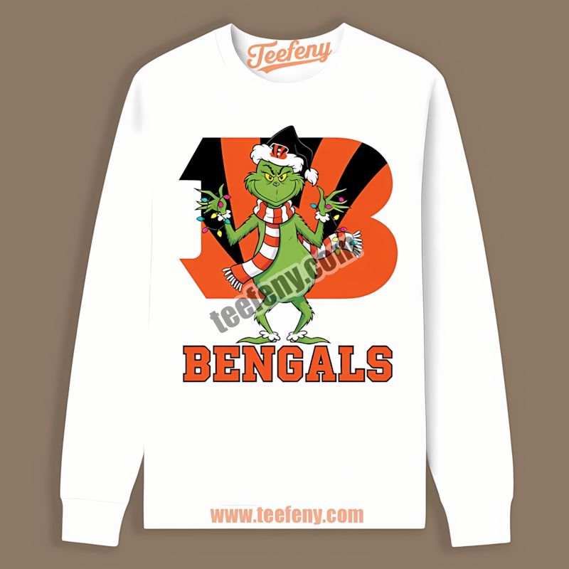 Cincinnati Bengals Grinch Christmas Long Sleeve For Adults Cincinnati Bengals Grinch Christmas Long Sleeve For Adults