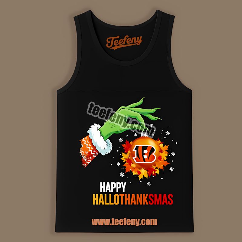 Cincinnati Bengals Happy Hallothanksmas Trendy Tanktop Cincinnati Bengals Happy Hallothanksmas Trendy Tanktop