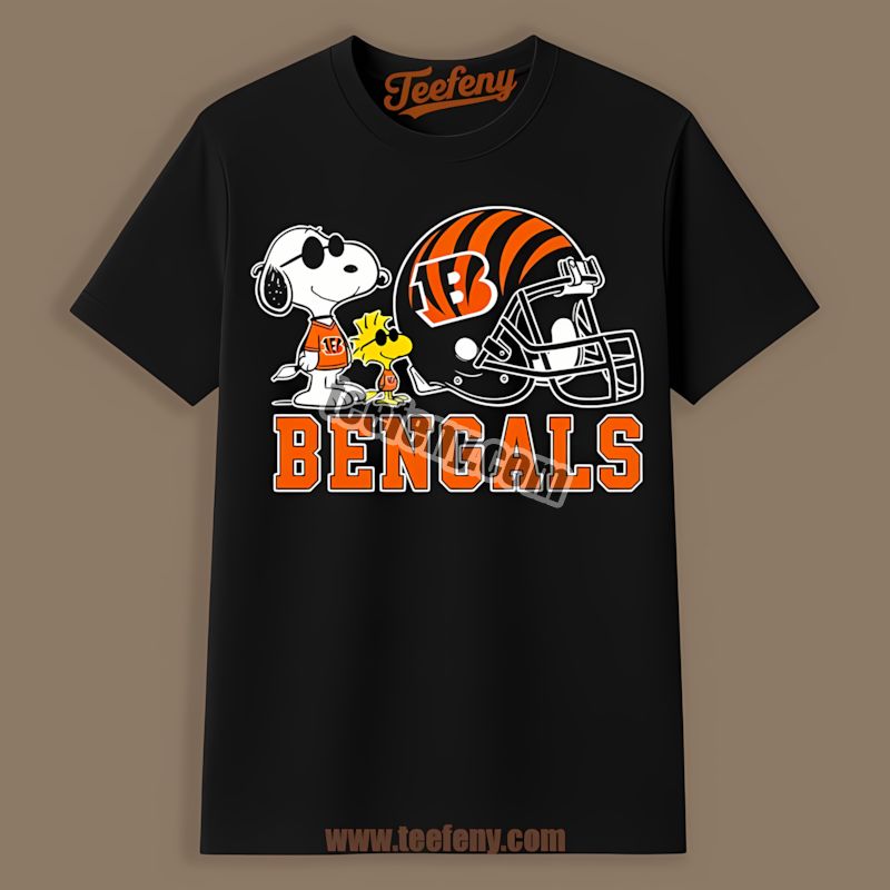 Cincinnati Bengals Helmet Vs Snoopy Woodstock Graphic Shirt