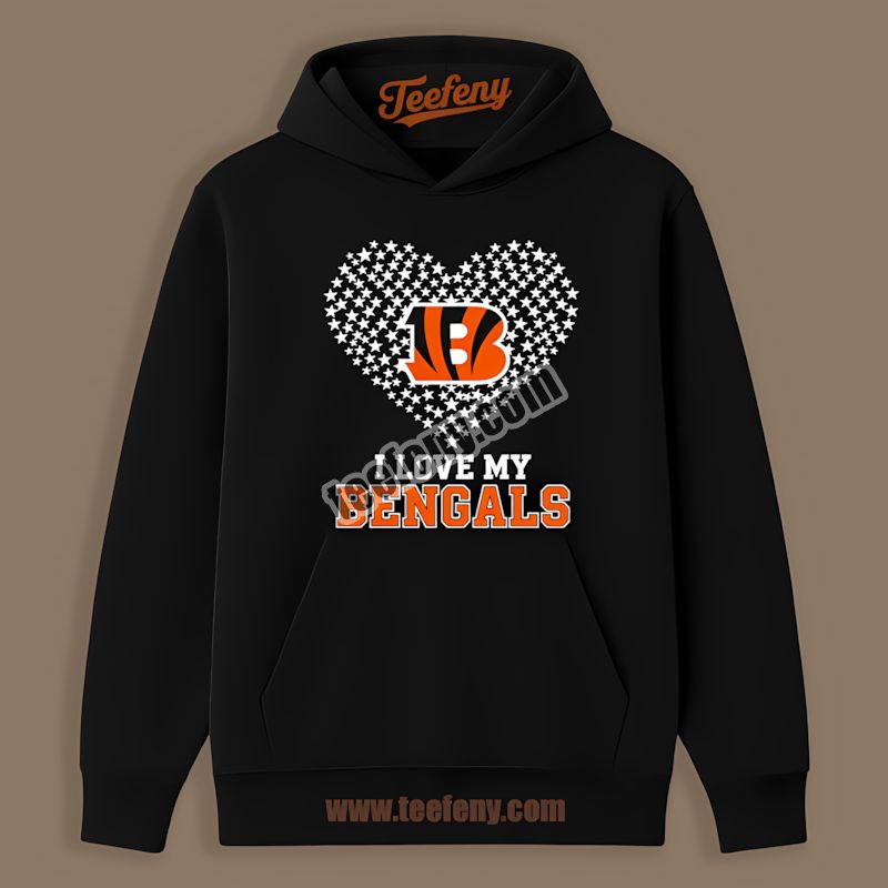 Cincinnati Bengals I Love My Bengals Heart Classic Hoodie Cincinnati Bengals I Love My Bengals Heart Classic Hoodie