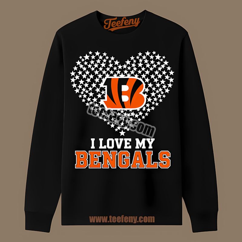 Cincinnati Bengals I Love My Bengals Heart Classic Long Sleeve Cincinnati Bengals I Love My Bengals Heart Classic Long Sleeve