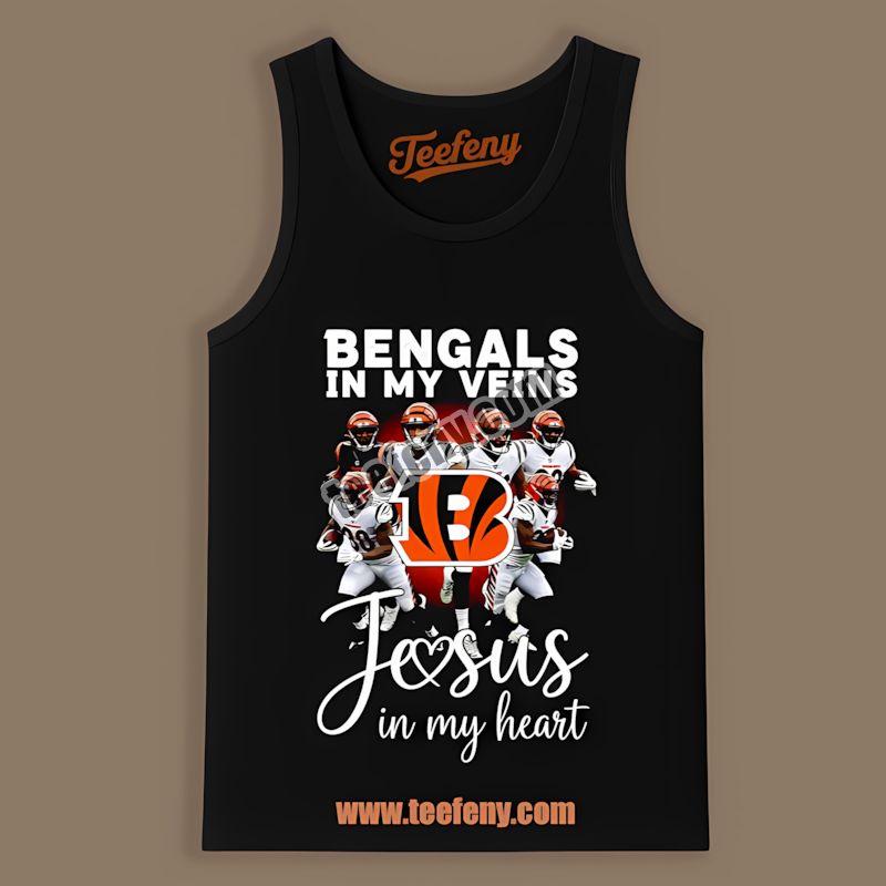 Cincinnati Bengals In My Veins Jesus In My Heart Tanktop Cincinnati Bengals In My Veins Jesus In My Heart Tanktop