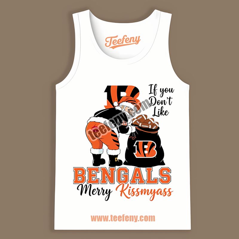 Cincinnati Bengals Merry Kissmyass Santa Funny Tanktop Cincinnati Bengals Merry Kissmyass Santa Funny Tanktop