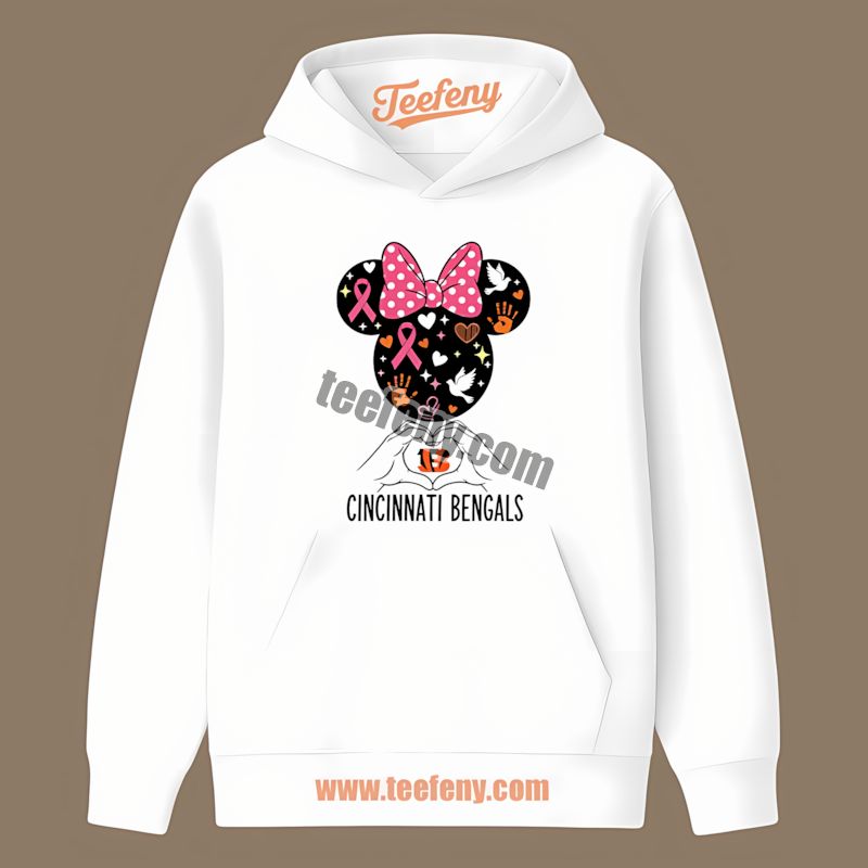 Cincinnati Bengals Minnie Mouse Breast Cancer Awareness Hoodie Cincinnati Bengals Minnie Mouse Breast Cancer Awareness Hoodie