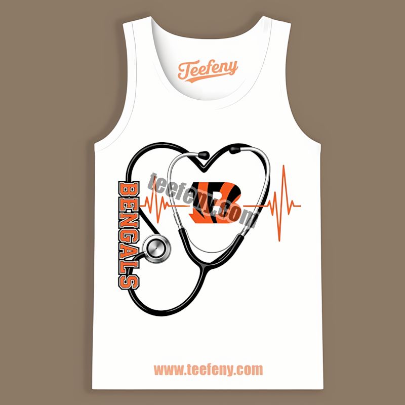 Cincinnati Bengals Nurse Heartbeat Regular Tanktop Cincinnati Bengals Nurse Heartbeat Regular Tanktop