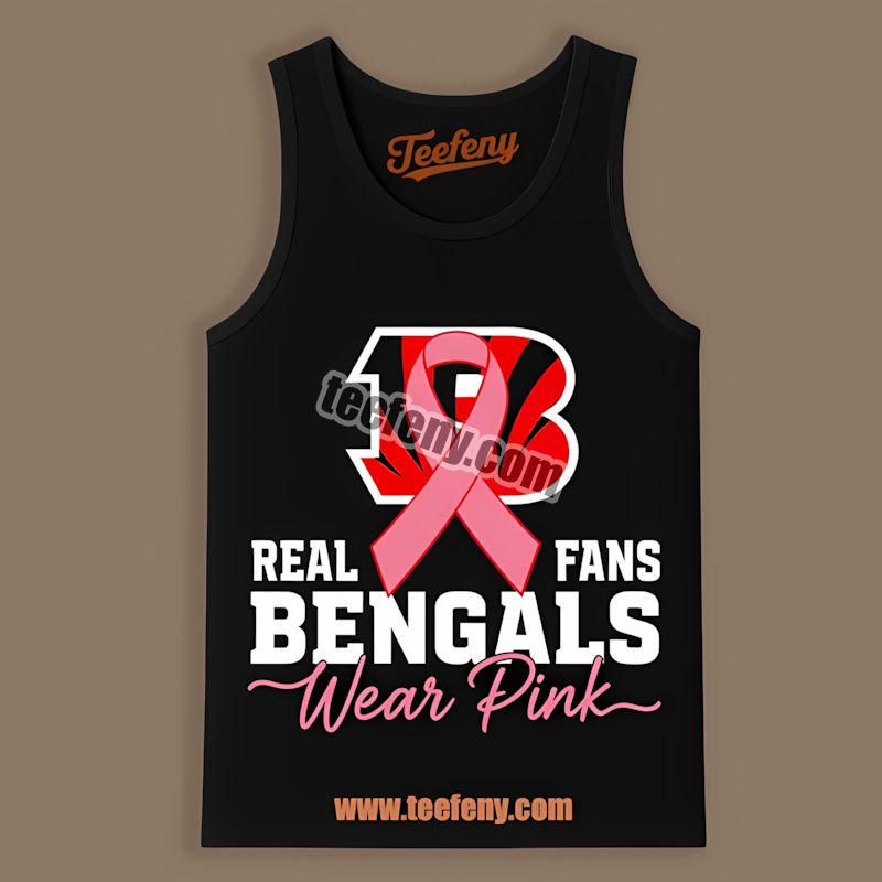 Cincinnati Bengals Real Fans Wear Pink Vintage Tanktop Cincinnati Bengals Real Fans Wear Pink Vintage Tanktop