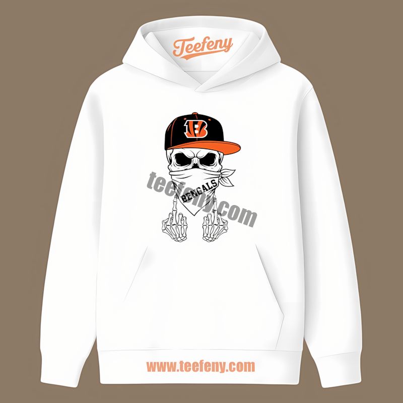 Cincinnati Bengals Skull Bandana Cotton Hoodie Cincinnati Bengals Skull Bandana Cotton Hoodie