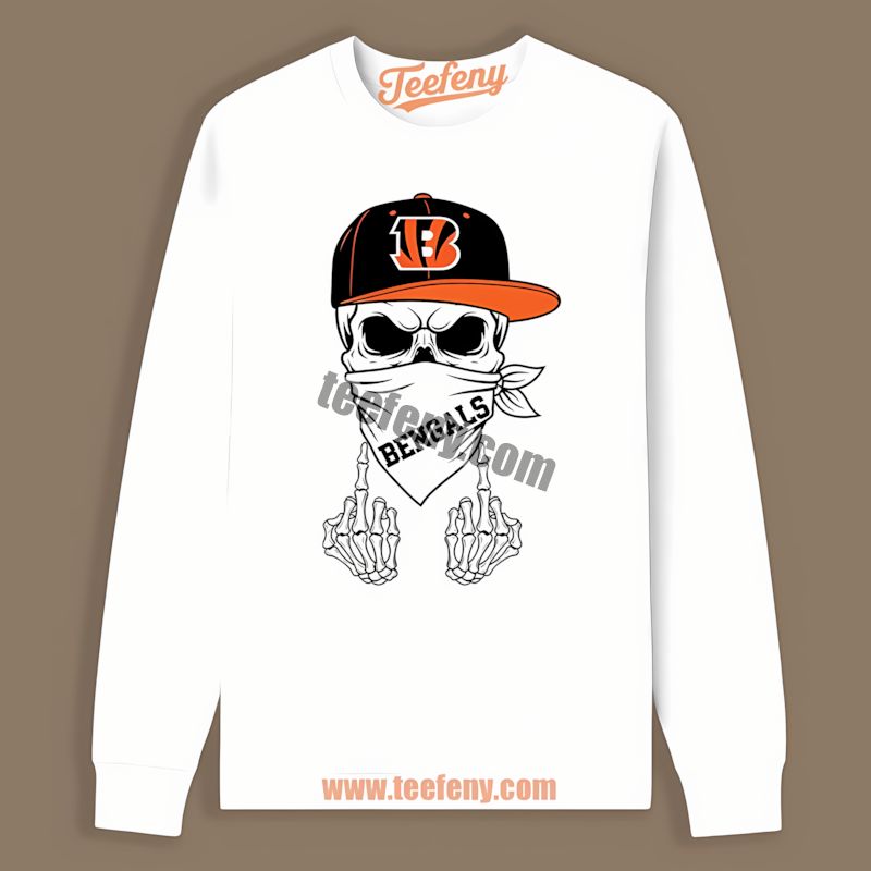 Cincinnati Bengals Skull Bandana Cotton Long Sleeve Cincinnati Bengals Skull Bandana Cotton Long Sleeve