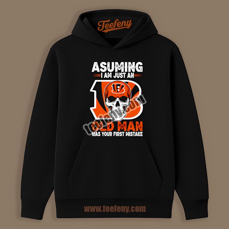 Cincinnati Bengals Skull Old Man Trendy Hoodie Cincinnati Bengals Skull Old Man Trendy Hoodie