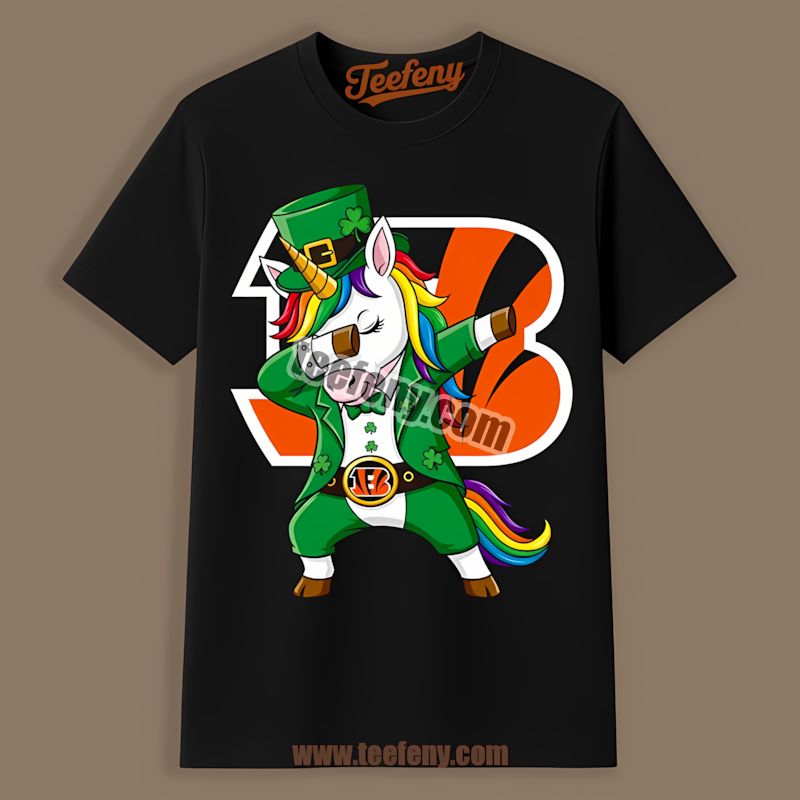 Cincinnati Bengals St Patricks Day Dabbing Unicorn Trendy Shirt