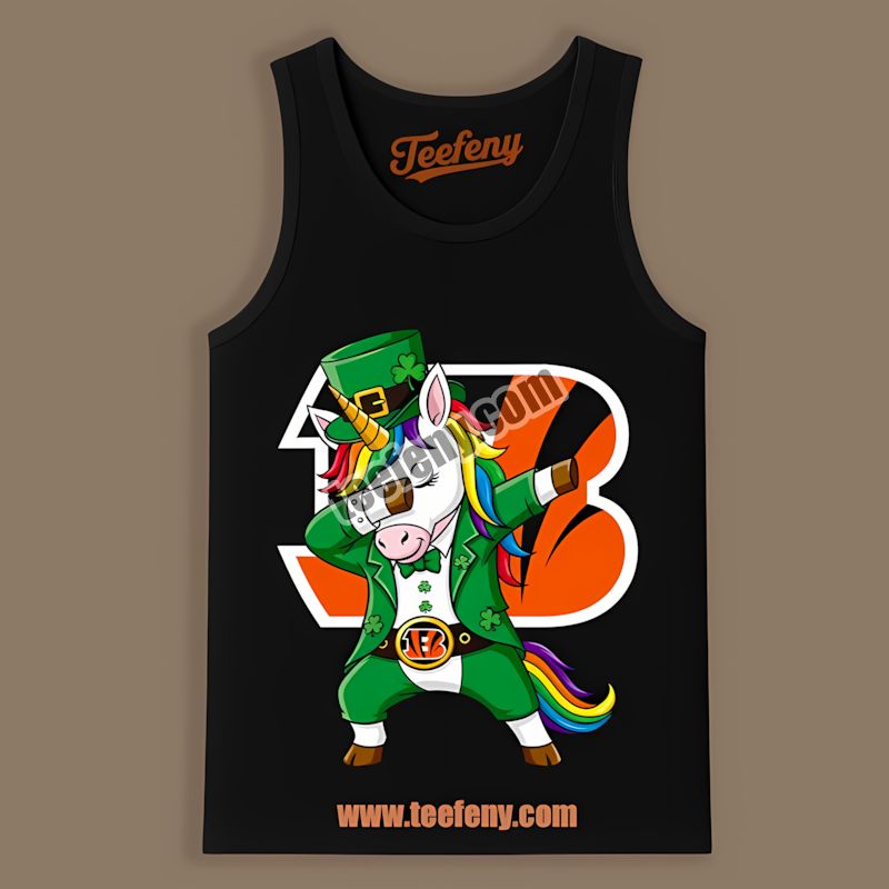 Cincinnati Bengals St Patricks Day Dabbing Unicorn Trendy Tanktop Cincinnati Bengals St Patricks Day Dabbing Unicorn Trendy Tanktop