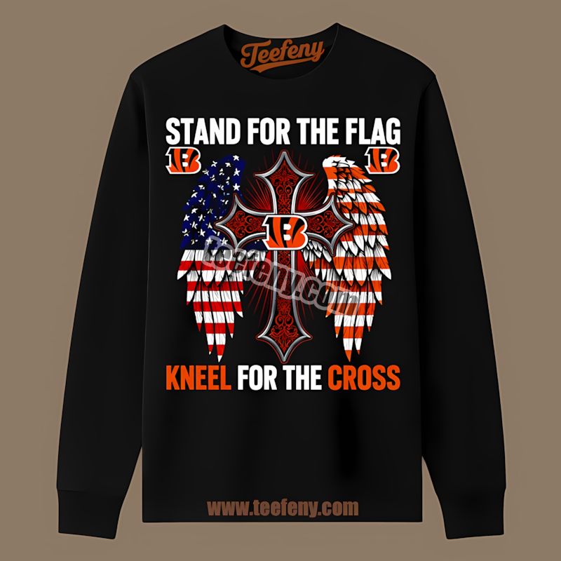 Cincinnati Bengals Stand For The Flag Kneel For The Cross Vintage Long Sleeve Cincinnati Bengals Stand For The Flag Kneel For The Cross Vintage Long Sleeve