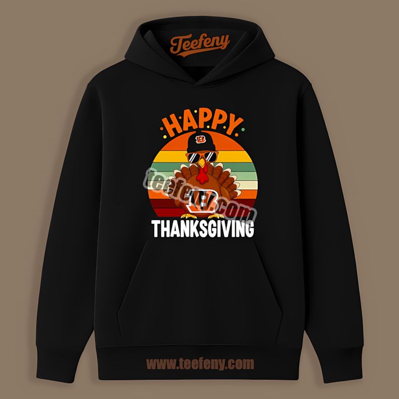 Cincinnati Bengals Thanksgiving Turkey Trendy Hoodie Cincinnati Bengals Thanksgiving Turkey Trendy Hoodie
