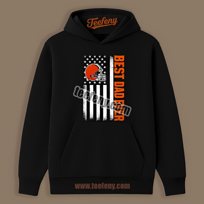 Cleveland Browns Best Dad Ever American Flag Retro Hoodie Cleveland Browns Best Dad Ever American Flag Retro Hoodie