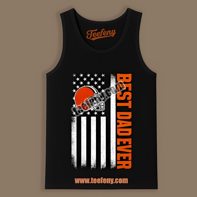 Cleveland Browns Best Dad Ever American Flag Retro Tanktop Cleveland Browns Best Dad Ever American Flag Retro Tanktop