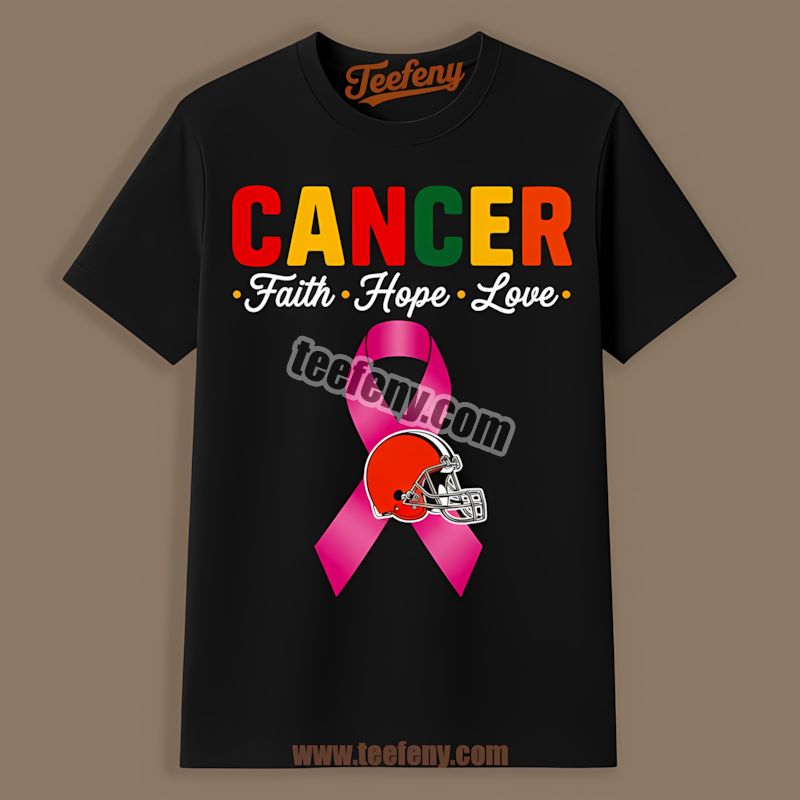 Cleveland Browns Cancer Awareness Faith Hope Love Color Shirt