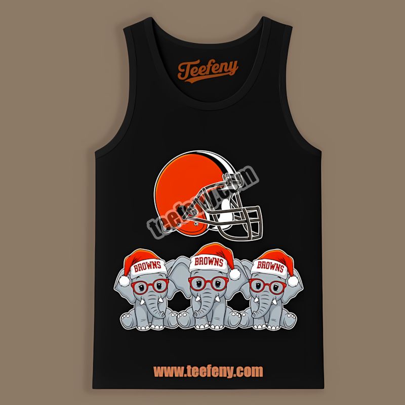 Cleveland Browns Christmas Elephants Graphic Holiday Tanktop Cleveland Browns Christmas Elephants Graphic Holiday Tanktop