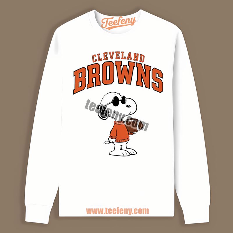 Cleveland Browns Cool Snoopy Vs Design Adults Long Sleeve Cleveland Browns Cool Snoopy Vs Design Adults Long Sleeve