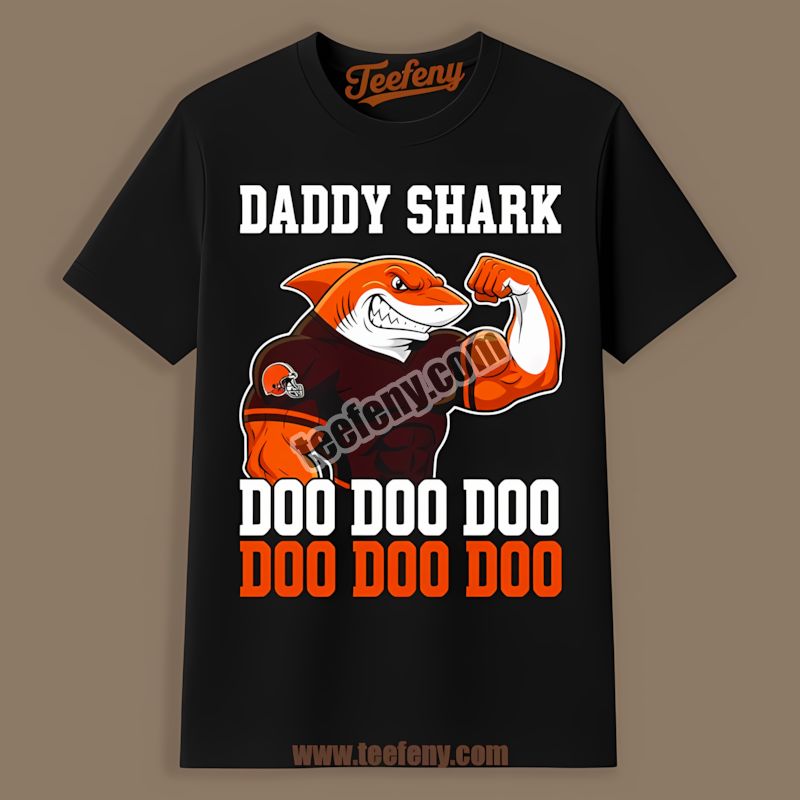 Cleveland Browns Daddy Shark Family Matching Retro Shirt