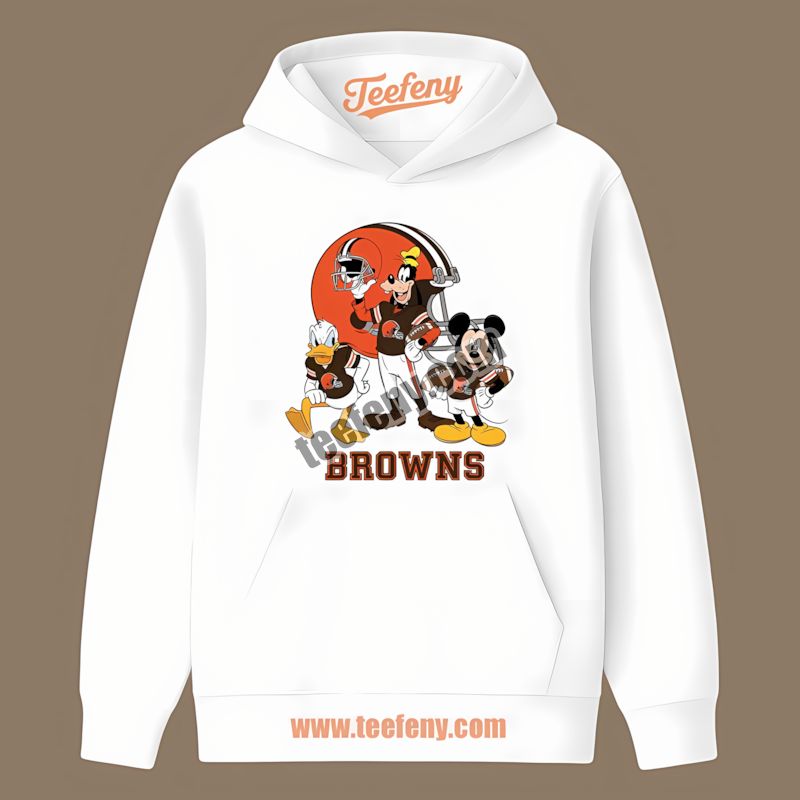 Cleveland Browns Disney Mickey Donald Goofy Unisex Hoodie Cleveland Browns Disney Mickey Donald Goofy Unisex Hoodie