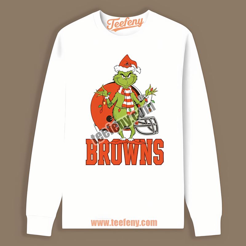 Cleveland Browns Grinch Christmas Holiday Vintage Long Sleeve Cleveland Browns Grinch Christmas Holiday Vintage Long Sleeve