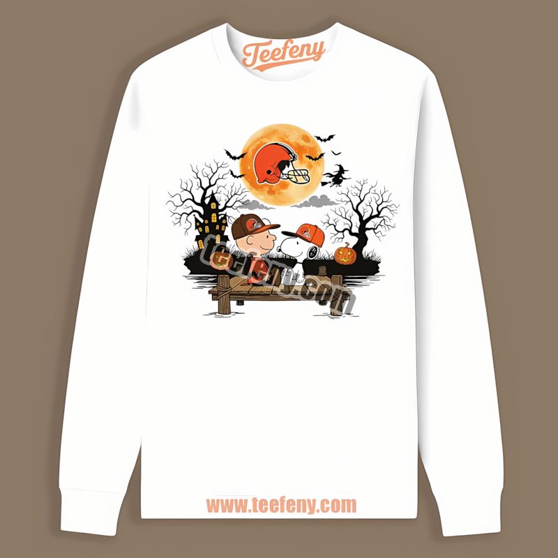 Cleveland Browns Halloween Charlie Brown Snoopy Long Sleeve Cleveland Browns Halloween Charlie Brown Snoopy Long Sleeve