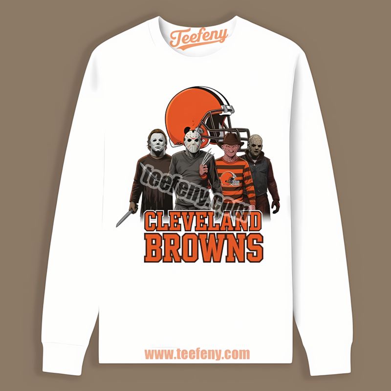 Cleveland Browns Halloween Horror Killers Vintage Long Sleeve Cleveland Browns Halloween Horror Killers Vintage Long Sleeve