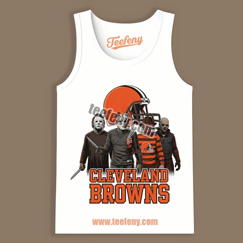 Cleveland Browns Halloween Horror Killers Vintage Tanktop Cleveland Browns Halloween Horror Killers Vintage Tanktop