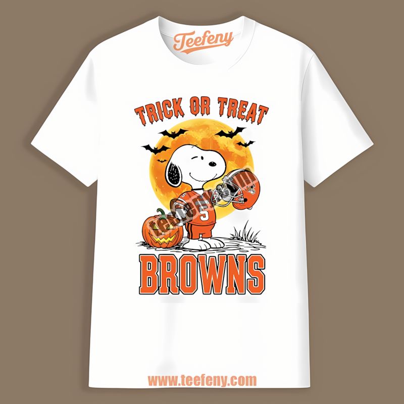 Cleveland Browns Halloween Snoopy Trick Or Treat Shirt