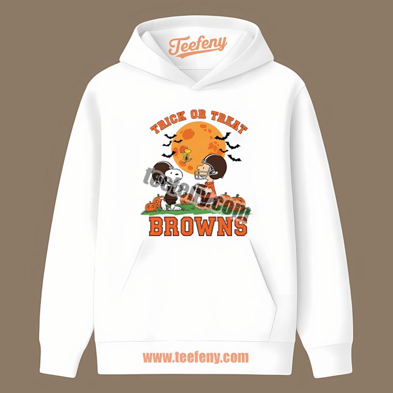 Cleveland Browns Halloween Trick Or Treat Peanuts Hoodie Cleveland Browns Halloween Trick Or Treat Peanuts Hoodie