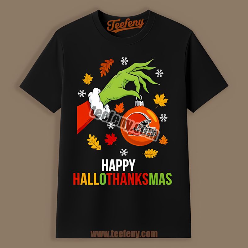 Cleveland Browns Happy Hallothanksmas Holiday Regular Shirt