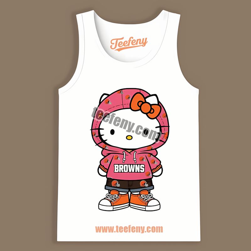 Cleveland Browns Hello Kitty Fan Regular Tanktop Cleveland Browns Hello Kitty Fan Regular Tanktop