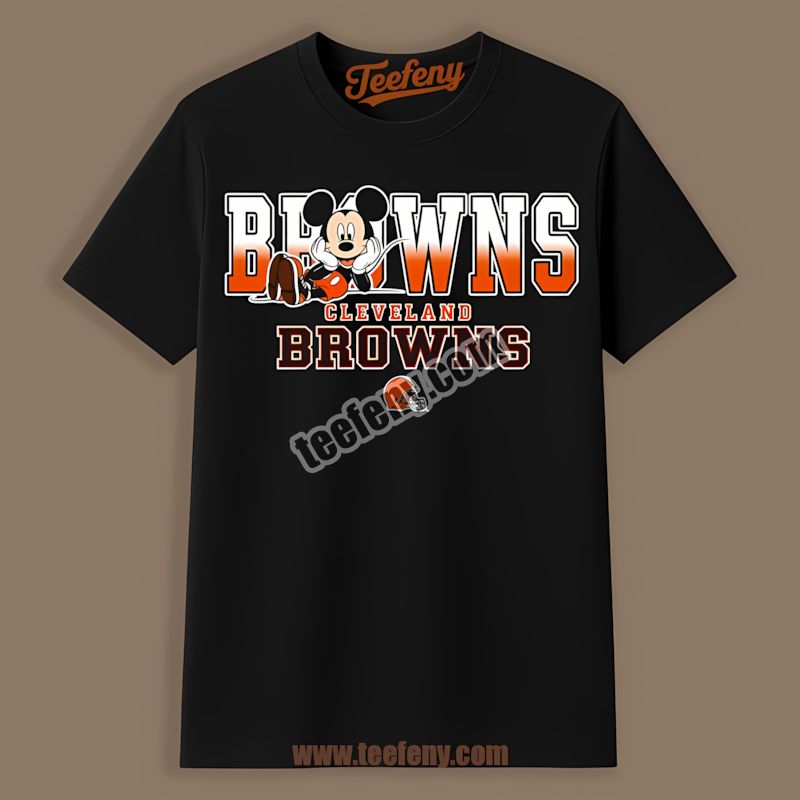 Cleveland Browns Mickey Mouse Relaxed Style Cotton Shirt