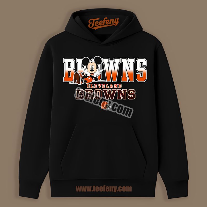Cleveland Browns Mickey Mouse Relaxed Style Cotton Hoodie Cleveland Browns Mickey Mouse Relaxed Style Cotton Hoodie