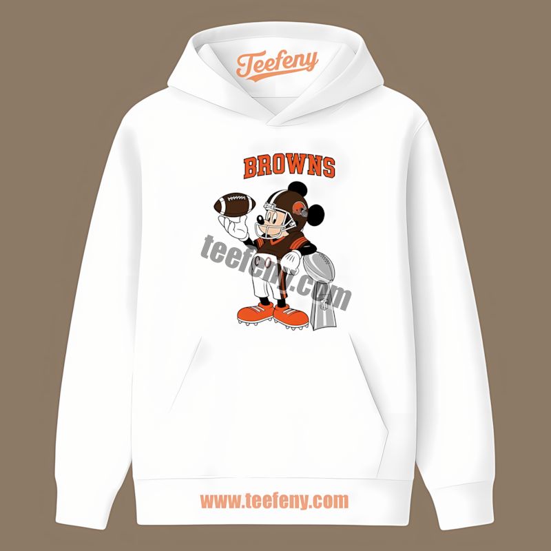 Cleveland Browns Mickey Super Bowl Football Color Hoodie Cleveland Browns Mickey Super Bowl Football Color Hoodie